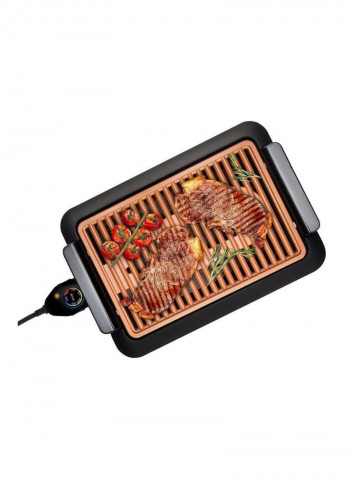Smokeless Grill With Temperature Dial Black/Orange 400x325x88millimeter