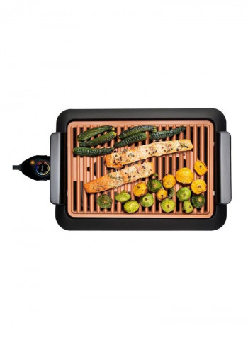 Smokeless Grill With Temperature Dial Black/Orange 400x325x88millimeter