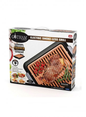 Smokeless Grill With Temperature Dial Black/Orange 400x325x88millimeter