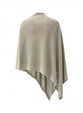 Cashmere Buttoned Poncho Green