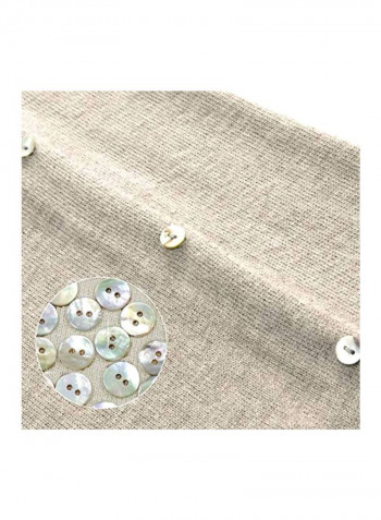 Cashmere Buttoned Poncho Green
