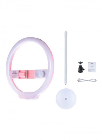Bi-Colour LED Photography Ring Light 27.5x1.8x26.7centimeter White/Pink