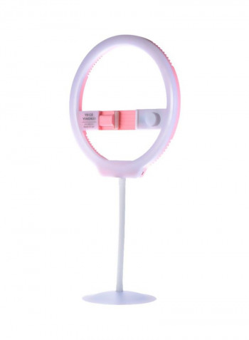 Bi-Colour LED Photography Ring Light 27.5x1.8x26.7centimeter White/Pink