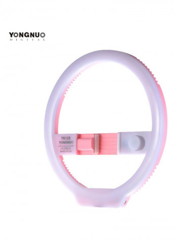Bi-Colour LED Photography Ring Light 27.5x1.8x26.7centimeter White/Pink