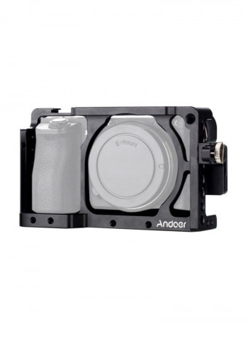 Protective Aluminum Camera Cage Stabilizer 13.6x8.5x4.4centimeter Black