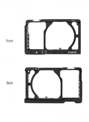 Protective Aluminum Camera Cage Stabilizer 13.6x8.5x4.4centimeter Black