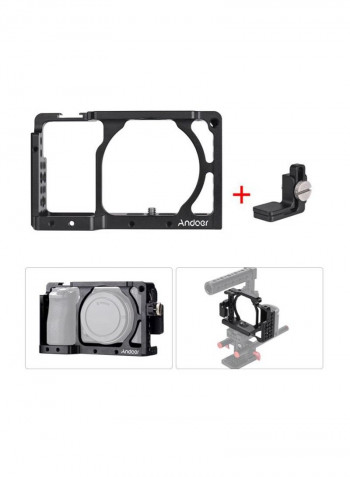 Protective Aluminum Camera Cage Stabilizer 13.6x8.5x4.4centimeter Black
