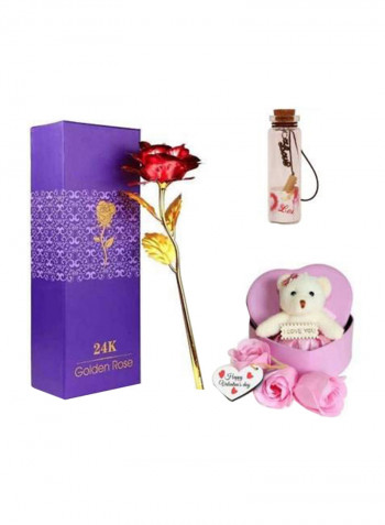 24K Gold Plated Artificial Rose Flower Gift Set