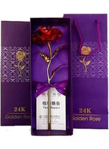24K Gold Plated Artificial Rose Flower Gift Set