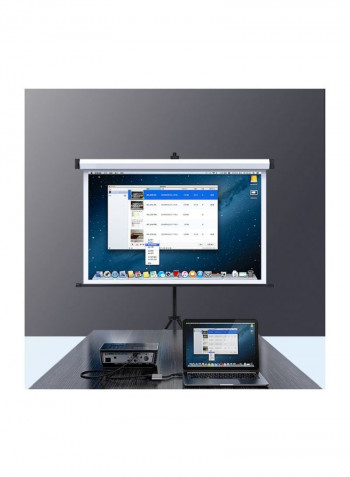 Type-C To HDMI With PD Adapter Cable Black/Silver