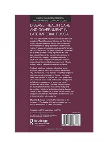 Disease, Health Care And Government In Late Imperial Russia Paperback