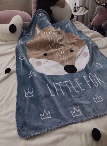 Soft Fox Pattern Baby Blanket Cotton Multicolour 230x250centimeter