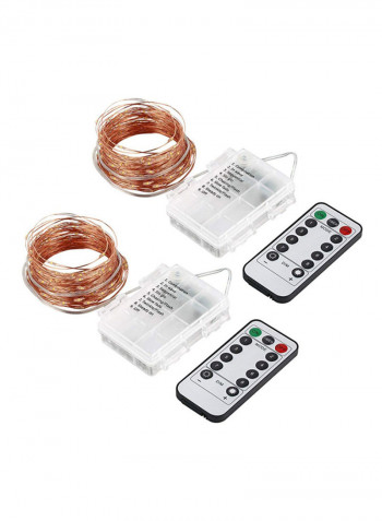 2 Pack Remote Control Fairy Lights White 8x15centimeter