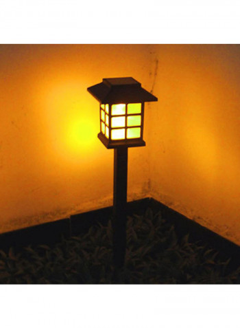 2-Piece  Solar Waterproof Solar Post LED Light Black 9x10centimeter