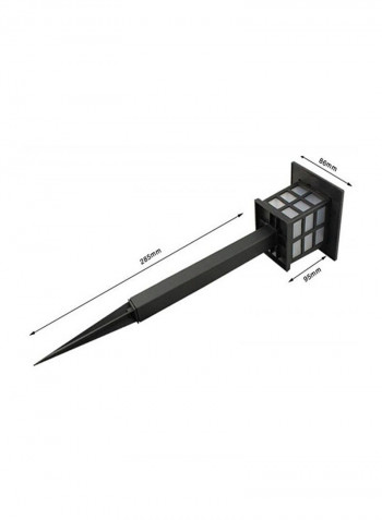 2-Piece  Solar Waterproof Solar Post LED Light Black 9x10centimeter
