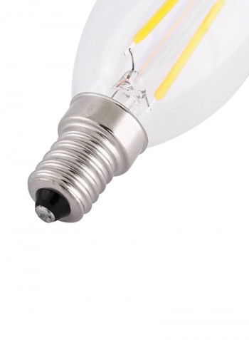 2W LED Filament Candle Lamp With Tip White 14x15centimeter