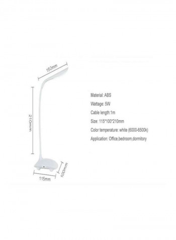 Dimmer Rechargeable LED Table Light White 32x19centimeter