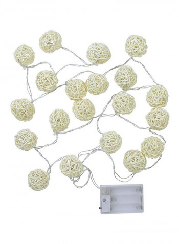 20-LED String Garland Rattan Lamp White 11 x 22centimeter
