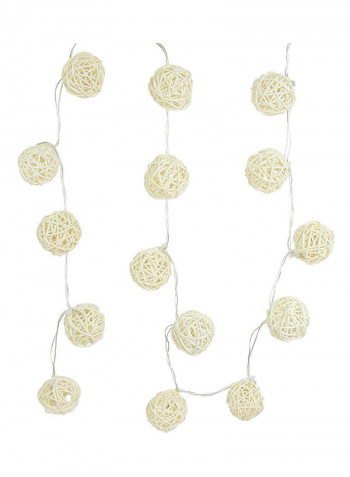 20-LED String Garland Rattan Lamp White 11 x 22centimeter