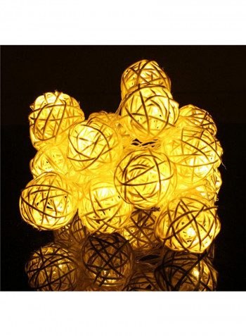 20-LED String Garland Rattan Lamp White 11 x 22centimeter