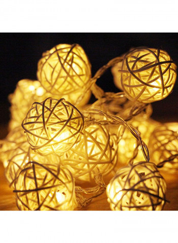 20-LED String Garland Rattan Lamp White 11 x 22centimeter