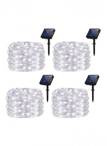 4 Pack 50 LED Solar String Lights White 10x14centimeter