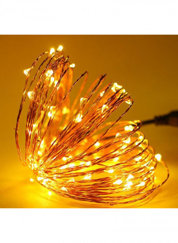 USB Powered LED Copper String Lights Gold 2x8centimeter