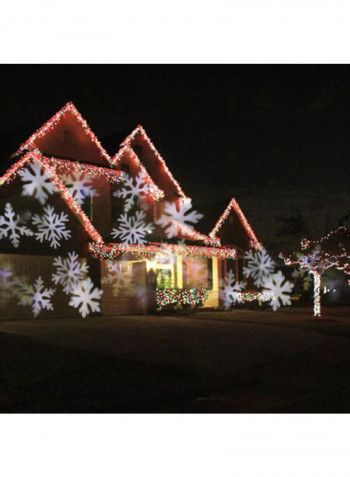 Waterproof Moving Dynamic Snowflake Film Projector Light White 10x11centimeter