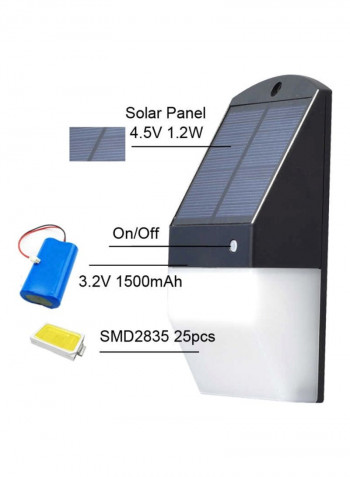 25 LED Waterproof Motion Sensor Solar Light White 5x9centimeter