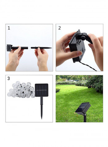 30 LED Solar Powered String Fairy Lights White 2x12centimeter