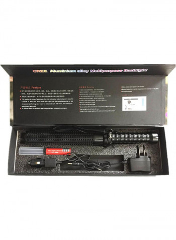 LED Rechargeable Flashlight With Charger White 9x10centimeter