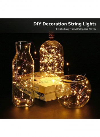 2 Pack 8 Modes Fairy Lights With Remote Control White 8x15centimeter
