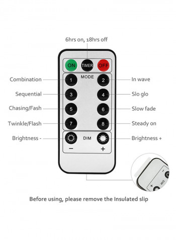 2 Pack 8 Modes Fairy Lights With Remote Control White 8x15centimeter