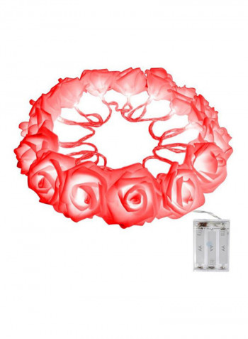 20 LED Battery Operated Rose Flower String Red 7x12centimeter