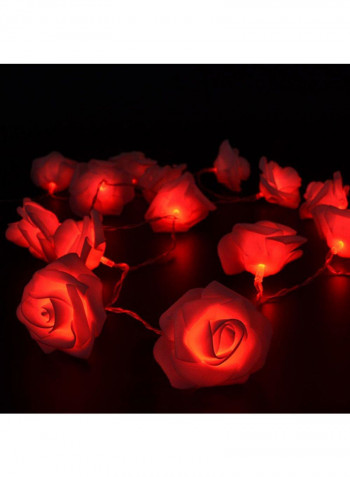 20 LED Battery Operated Rose Flower String Red 7x12centimeter