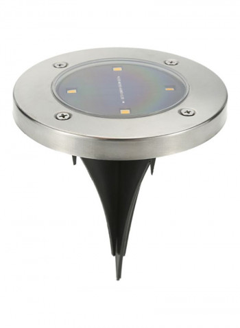 4 -Piece  Solar Powered Ground Light Grey/Silver/Black 7x12centimeter