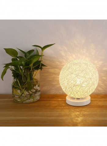 Creative Handcraft Rattan Ball Table Light White 4x9centimeter