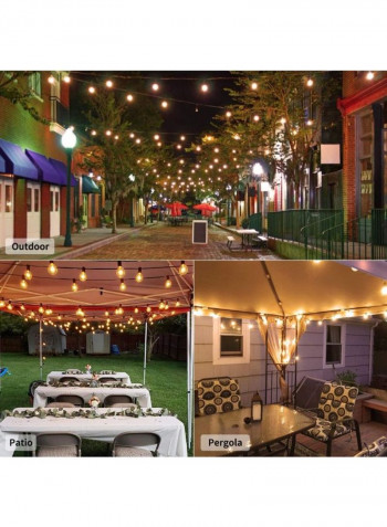 LED Globe String Lights With 25 Bulbs Yellow 4x14centimeter