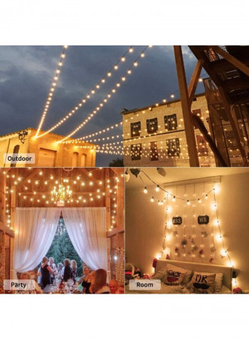 LED Globe String Lights With 25 Bulbs Yellow 4x14centimeter