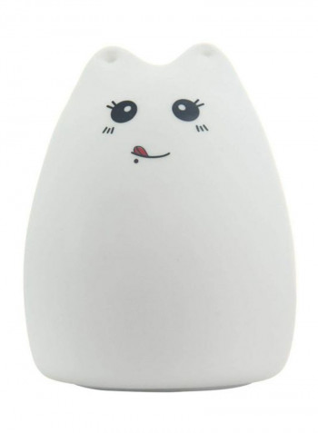 USB Rechargeable Silicone Soft Cat Night Light White/Black/Red 15x11.5centimeter
