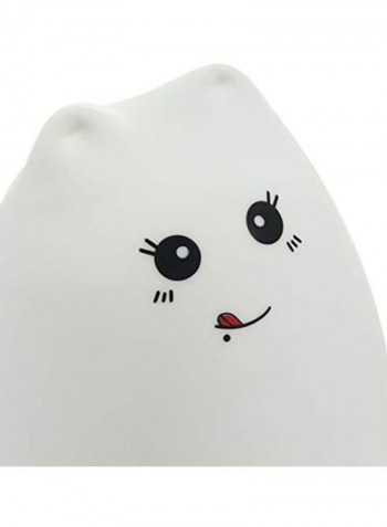 USB Rechargeable Silicone Soft Cat Night Light White/Black/Red 15x11.5centimeter