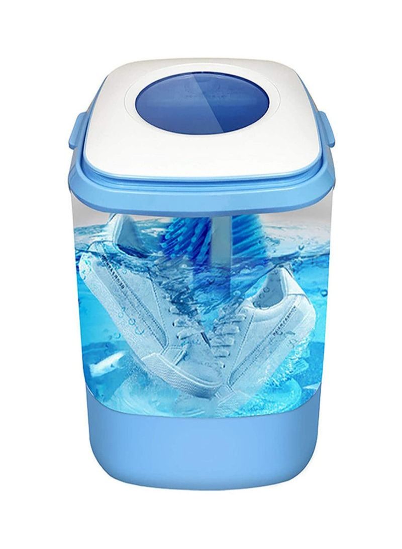 2-In-1 Mini Washing Machine For Shoes And Clothes 29889 White/Blue