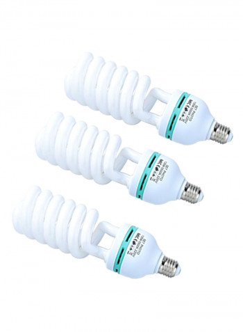 3-Piece Photo Studio Day Light Bulb White 9x8centimeter