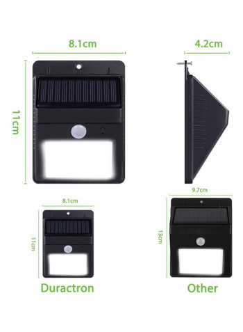 8 LED Waterproof Solar Motion Sensor Wall Light White 8.1x11x4.2centimeter