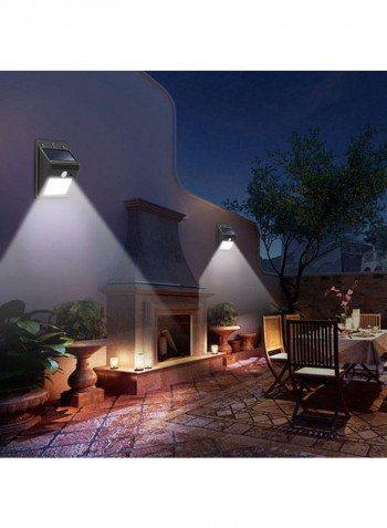 8 LED Waterproof Solar Motion Sensor Wall Light White 8.1x11x4.2centimeter