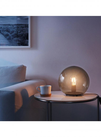 Glass Ball Table Lamp With E27 Bulb Clear 2x15cm