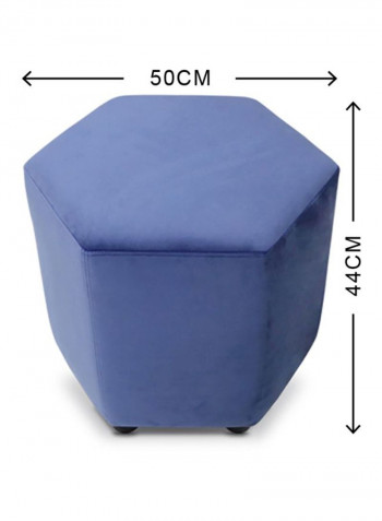 Hexagonal Pouf Blue 50x45x44cm