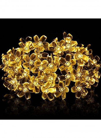 2 Pack 50 LED Solar Christmas String Lights Yellow 10x13centimeter