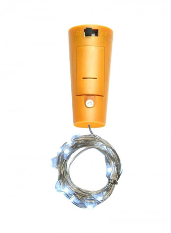 20 LED Cork Shape Copper Wire String Lights Yellow 2.25x4.75x1.55cm
