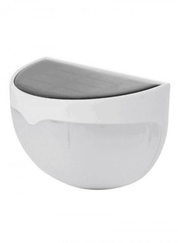 Semi-Circular LED Solar Outdoor Wall Light White 4x9centimeter